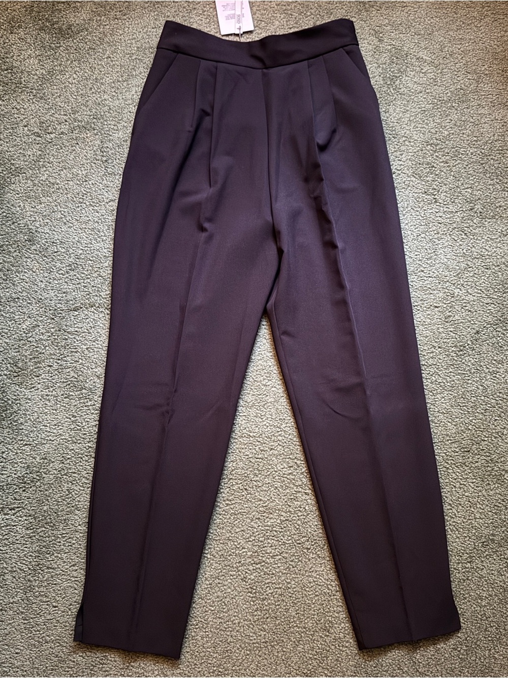 NWT ASOS Black High Waist Straight Leg Pleated Dress Pants - Size 2